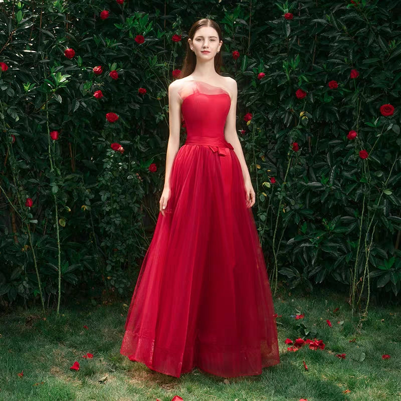 Toast clothing bride spring models get married new red wedding dress back to autumn clothes long fairy line