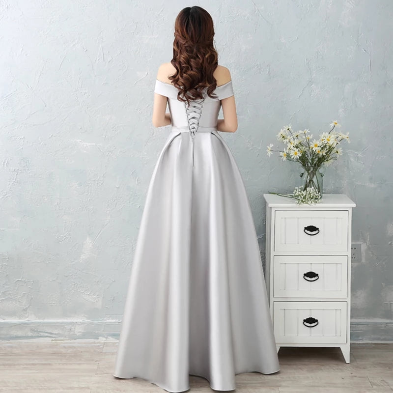 Bridesmaid dress long section autumn new satin bridesmaid sisters skirt slim bridesmaid dress banquet evening dress female