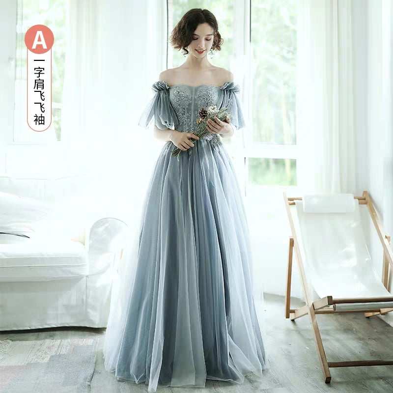 Bridesmaid dress new autumn fairy temperament girlfriends group sisters long dresses slim bridesmaid evening dress female