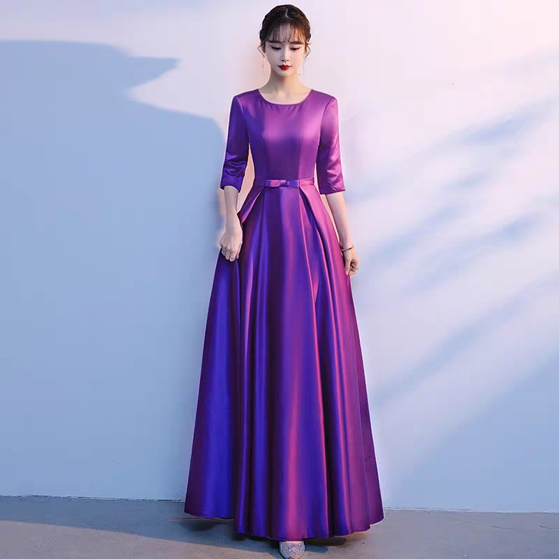 EG-SALE-AME-00117 High-end annual meeting evening dress new purple banquet temperament host stage performance clothing chorus conductor female