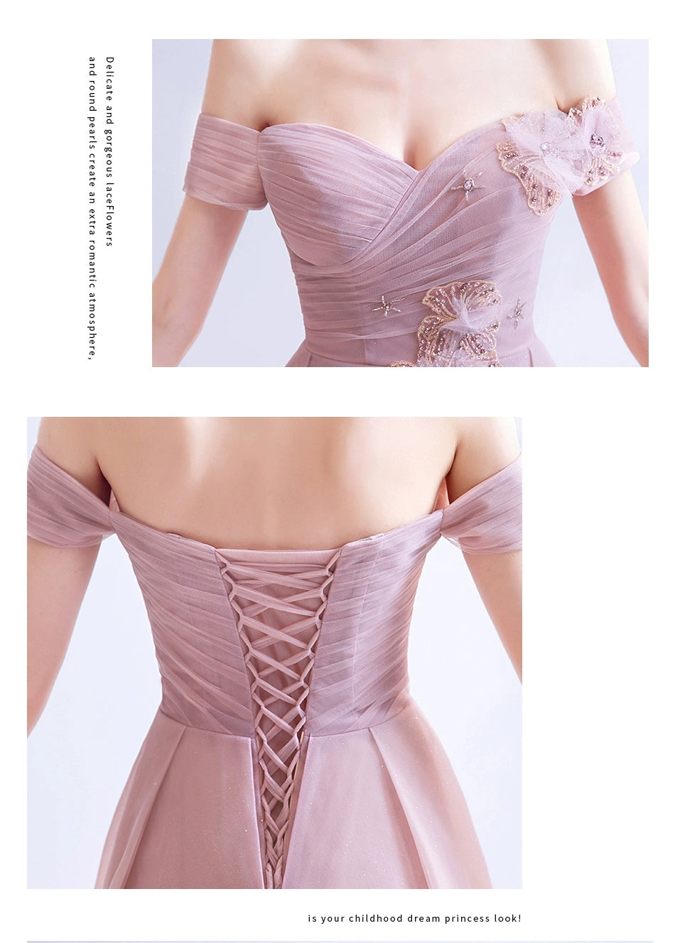 Wedding dress retro court style smoke blue bride wedding toast service dinner party wedding dress 6710