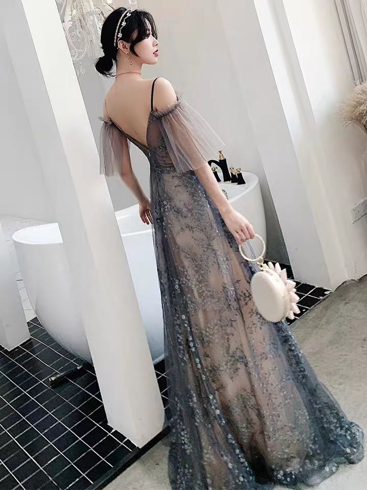 Banquet evening dress new temperament high-end fairy dream birthday party dress gas field queen long