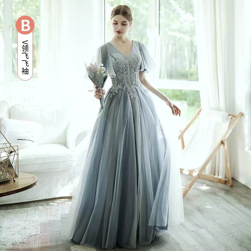 Bridesmaid dress new autumn fairy temperament girlfriends group sisters long dresses slim bridesmaid evening dress female
