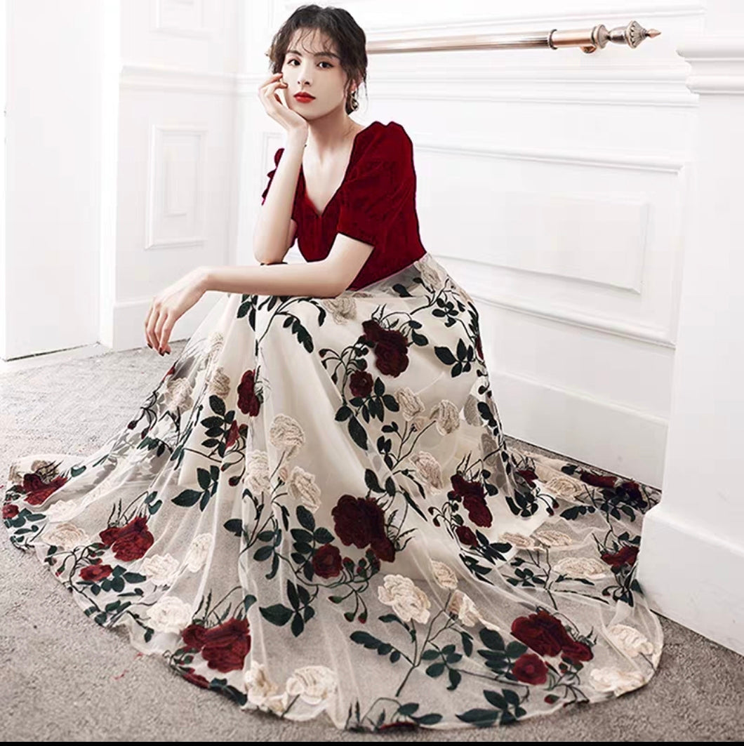 EG-SALE-AME-00129 Evening dress new hot style small temperament style high-end atmospheric host long banquet annual meeting
