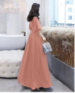 EG-SALE-AME-00139 Caramel dress for women new Korean style design temperament fashion shiny wearable long skirt