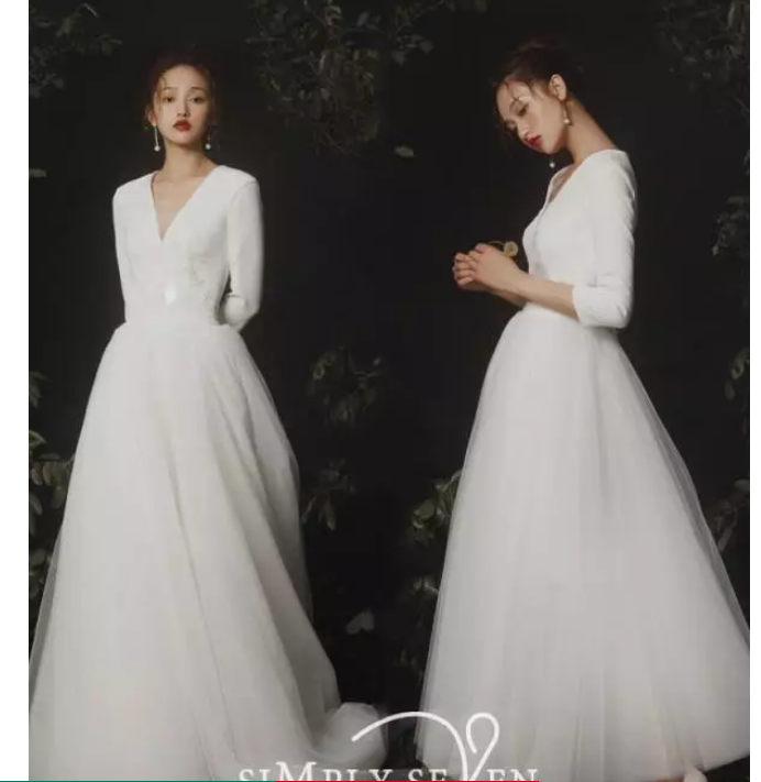 BG-WED-AME-10065 Large size light wedding dress princess super fairy trailing bride out of the veil level French style