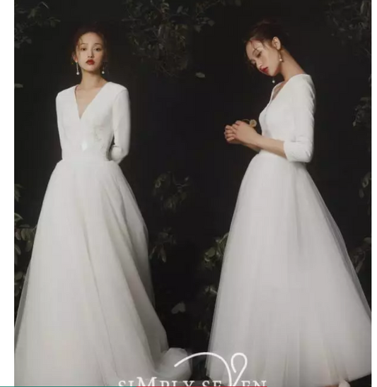 BG-WED-AME-10065 Large size light wedding dress princess super fairy trailing bride out of the veil level French style