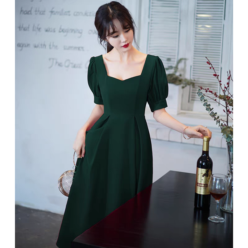 EG-SALE-AME-00177 Toast Dress Can Be Worn at Ordinary Times in the Bride, Summer Wedding Dress, Engagement Home Casual Dress, Thin Petite Dress for Women