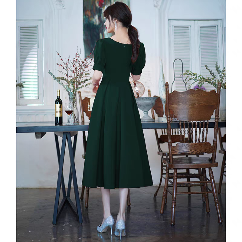 EG-SALE-AME-00177 Toast Dress Can Be Worn at Ordinary Times in the Bride, Summer Wedding Dress, Engagement Home Casual Dress, Thin Petite Dress for Women
