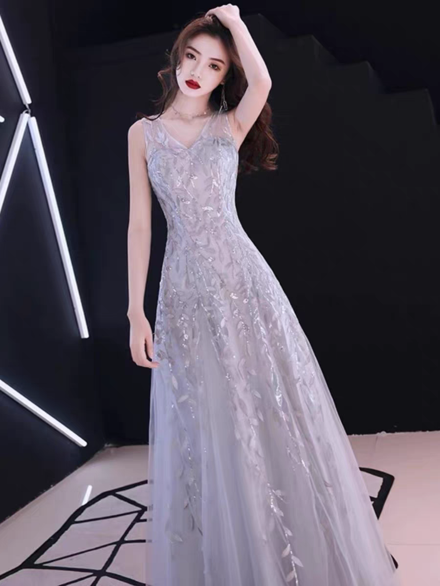 EG-SALE-AME-00179 Simple and generous evening dress for women new style evening party celebrity host dress can be worn as a small dress for women