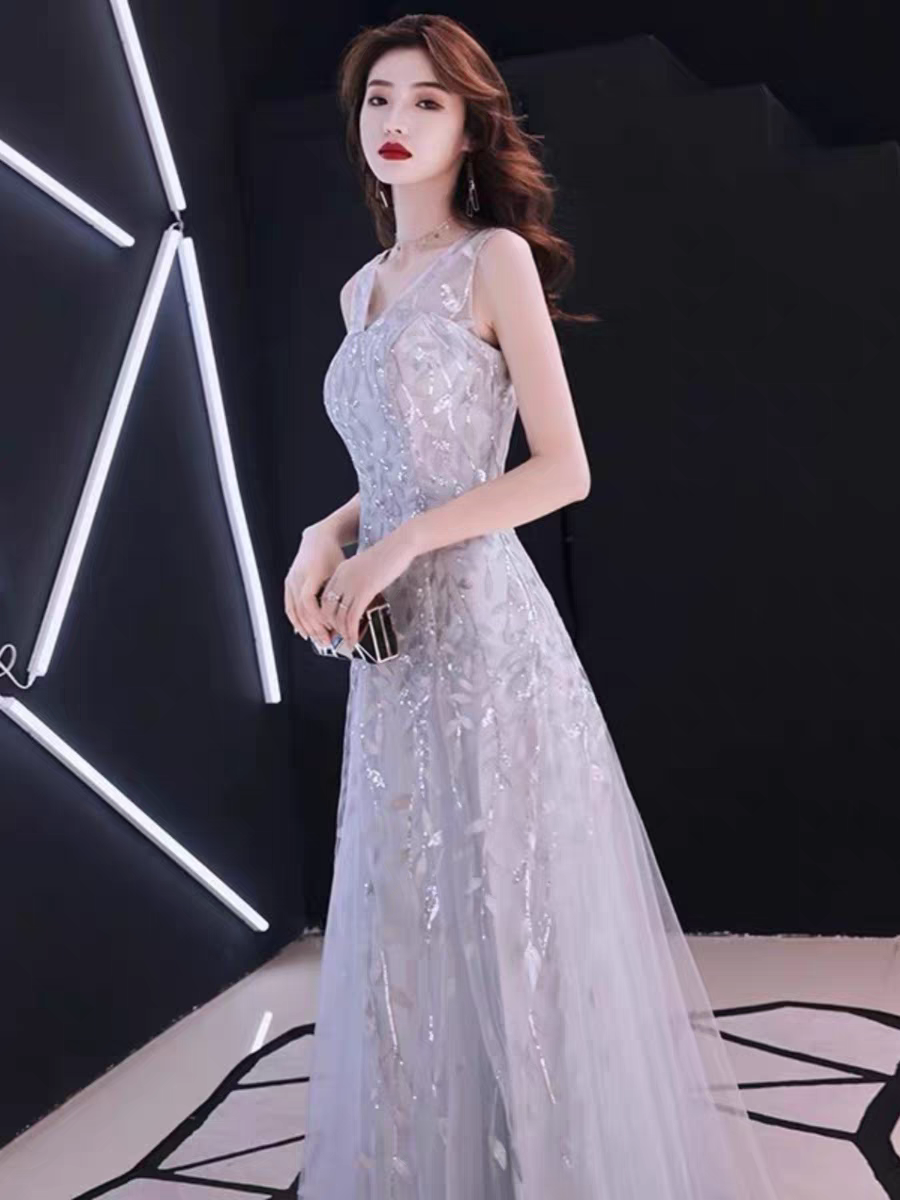 EG-SALE-AME-00179 Simple and generous evening dress for women new style evening party celebrity host dress can be worn as a small dress for women