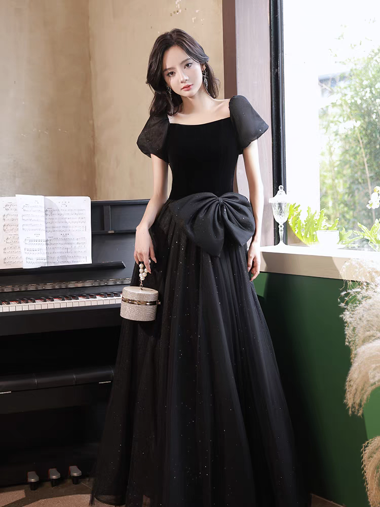 EG-SALE-AME-00182 Elegant Off-Shoulder Black Evening Gown classy banquet elegant annual meeting summer woman's style tutu skirt light luxury