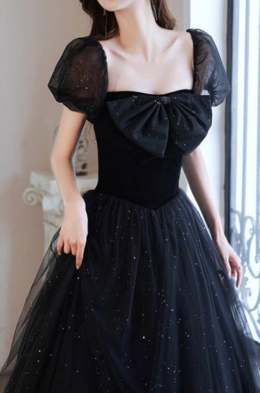 EG-SALE-AME-00182 Elegant Off-Shoulder Black Evening Gown classy banquet elegant annual meeting summer woman's style tutu skirt light luxury