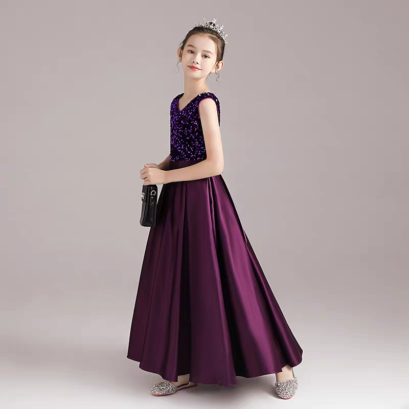 EG-SALE-AME-00187 High-end Children's Dress Princess Dress Flower Girl Host Piano Violin Performance Costume - Ame Handmadesg