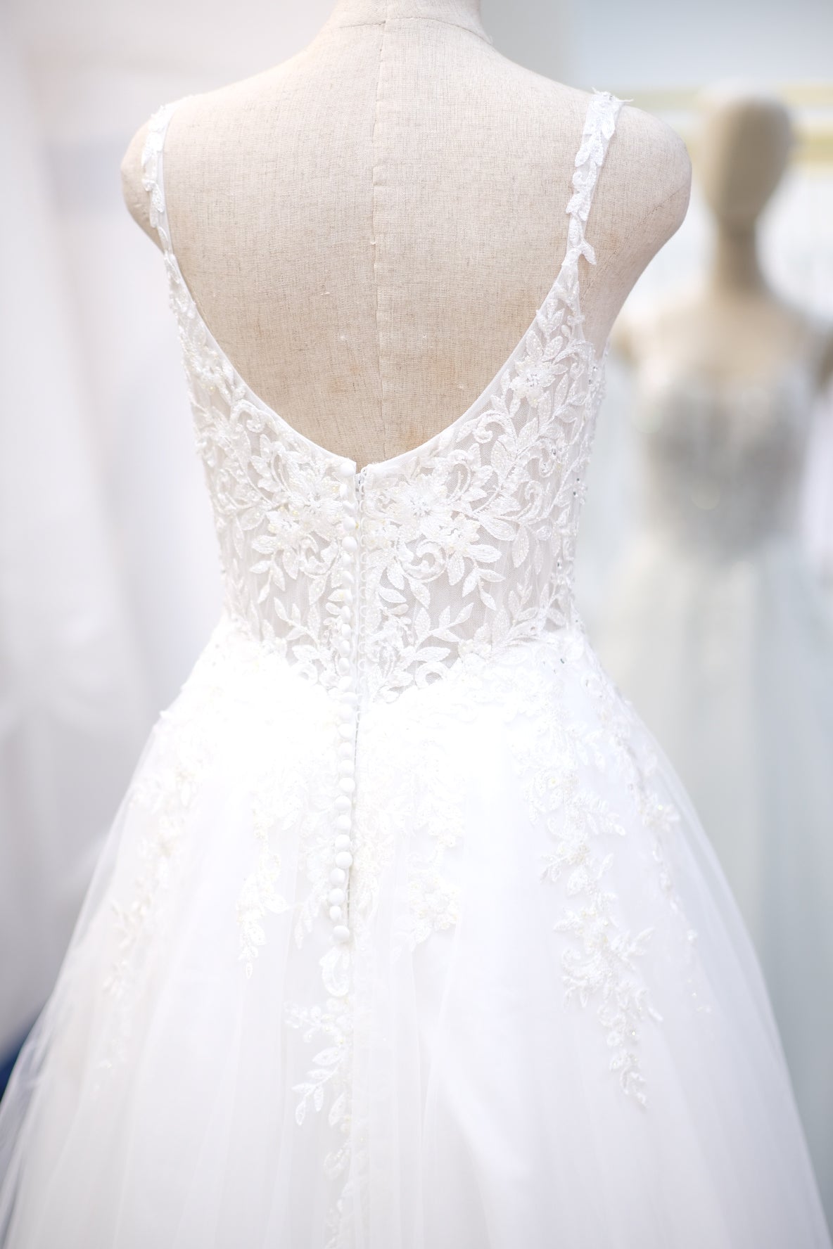 Wedding bridal premium fabric half aplique lace with beaded