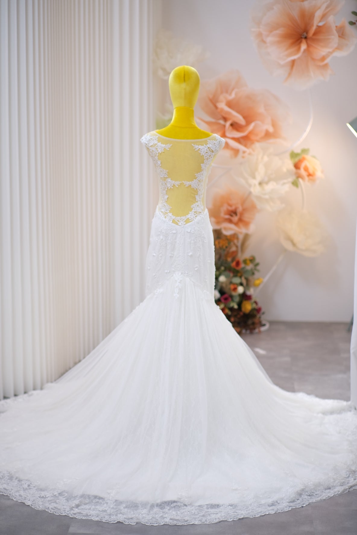 BG-WED-AME-10061 WEDDING GOWN LUX FABRIC Full Fabric Lace SIZE S BUST 80-84 WAIST 66-68