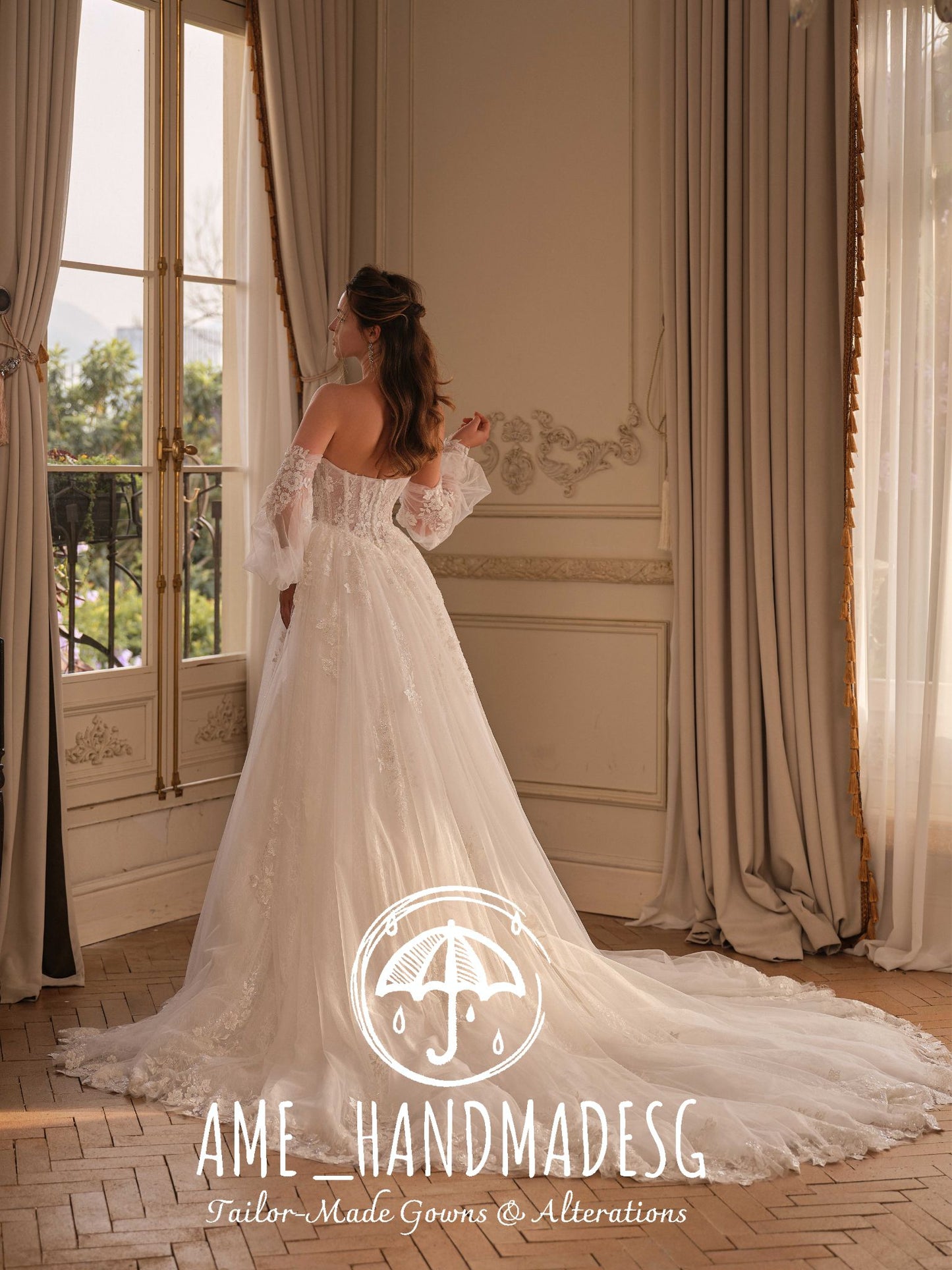 Timeless Whisper: A Romantic Handcrafted Bridal Gown