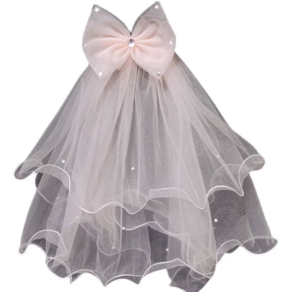 Fuchsia Bridal Veil Hair Accessory