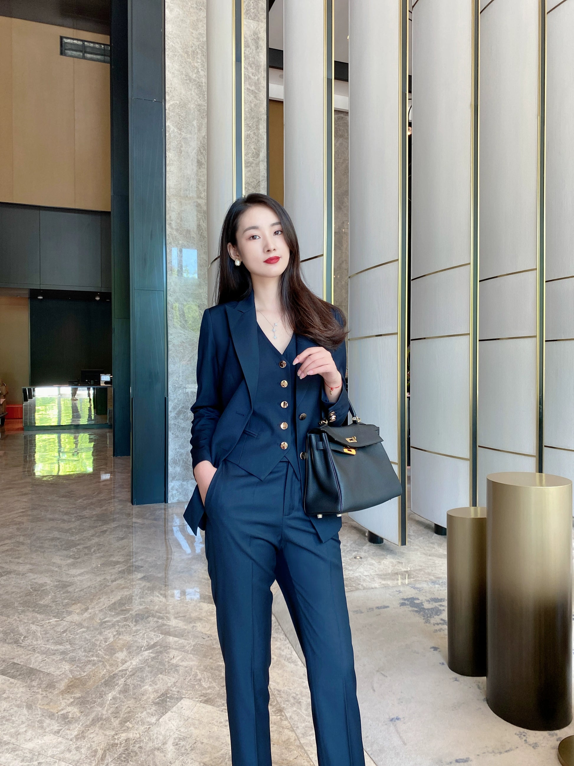 Elegant Autumn High-End 3-Piece Women’s Professional Suit Set