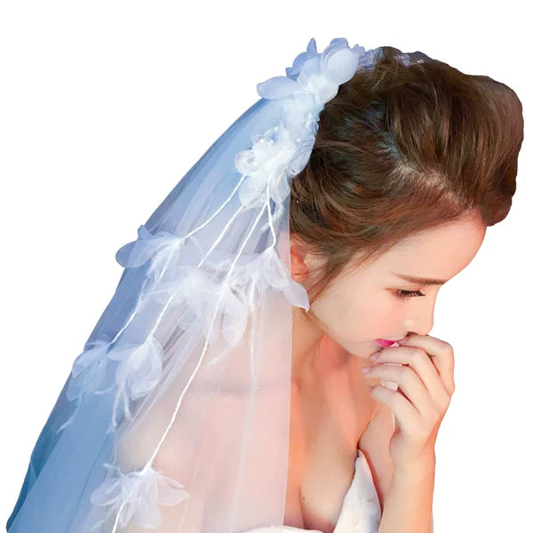 Elegant Korean Short Bridal Veil