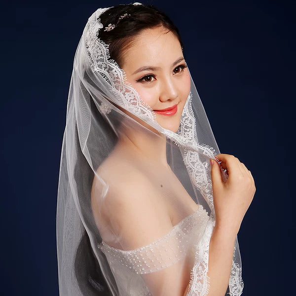 White Extra Long Bride's Veil