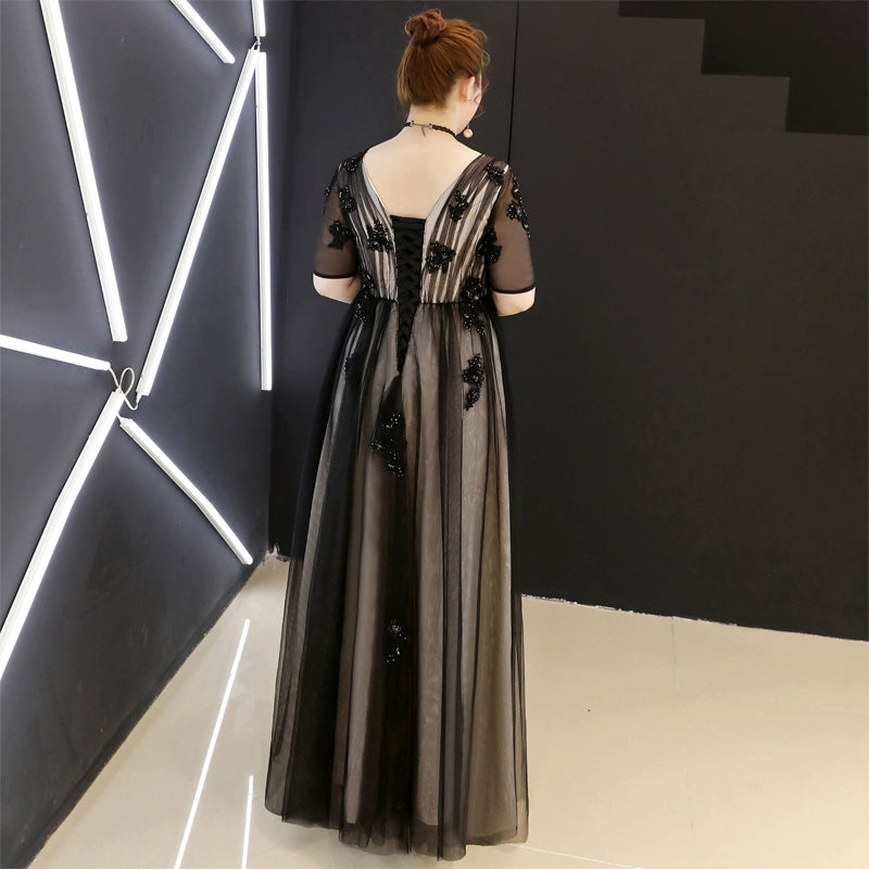 Black Elegant A-Line Wedding Dress