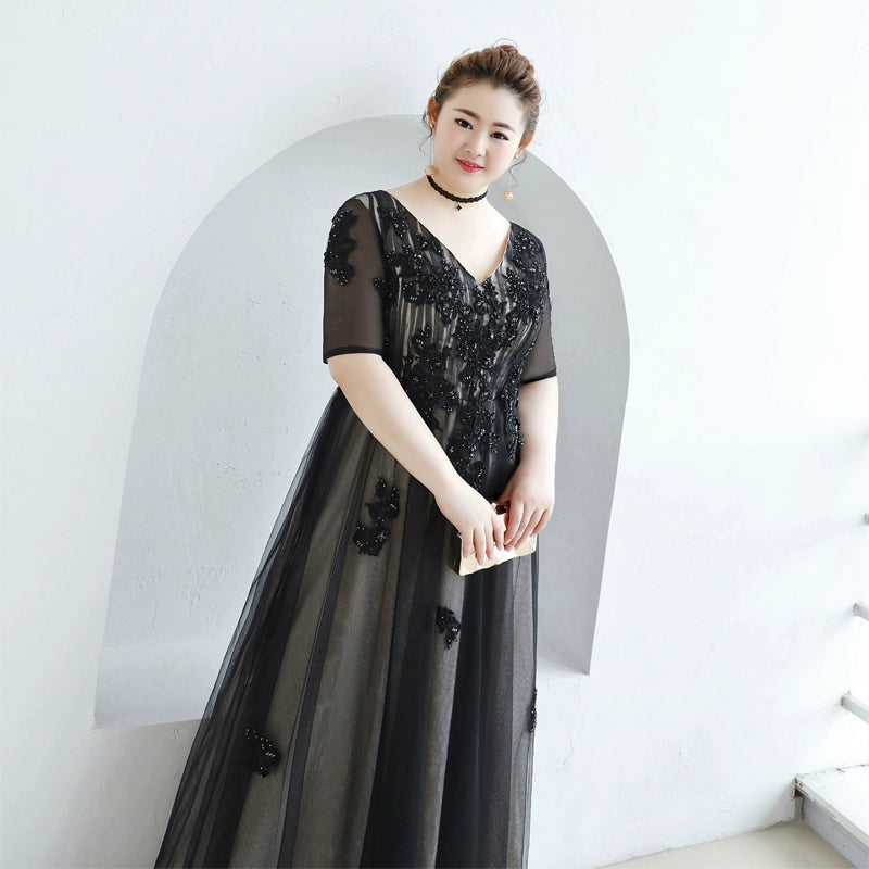 Black Elegant A-Line Wedding Dress