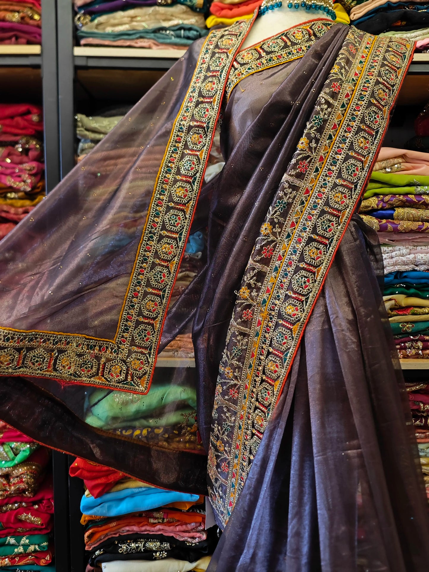 Indian Embroidered Sari