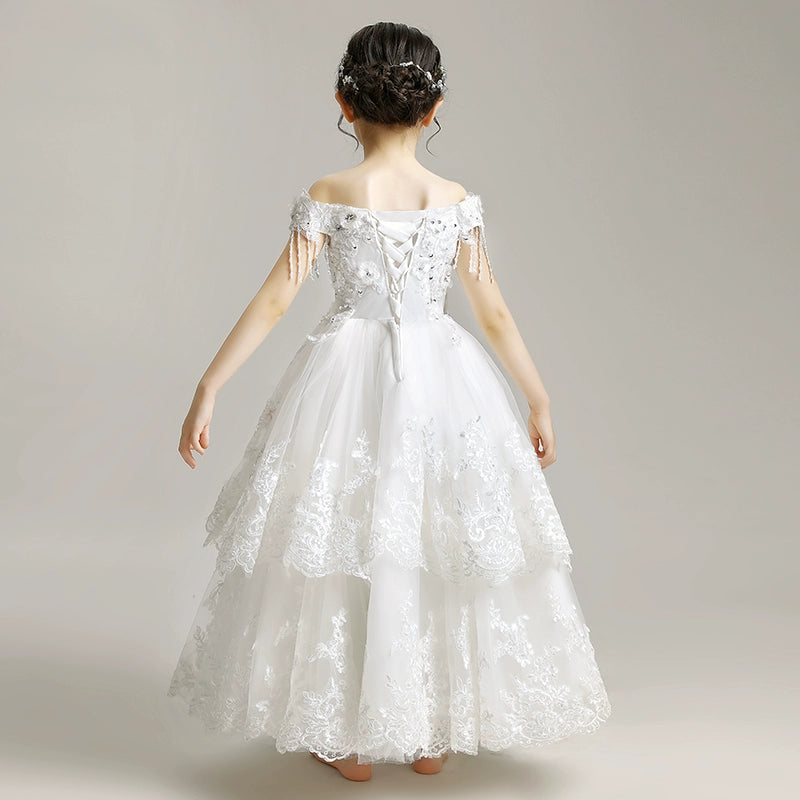 Elegant Princess Wedding Dress for Little Girls - Western Style