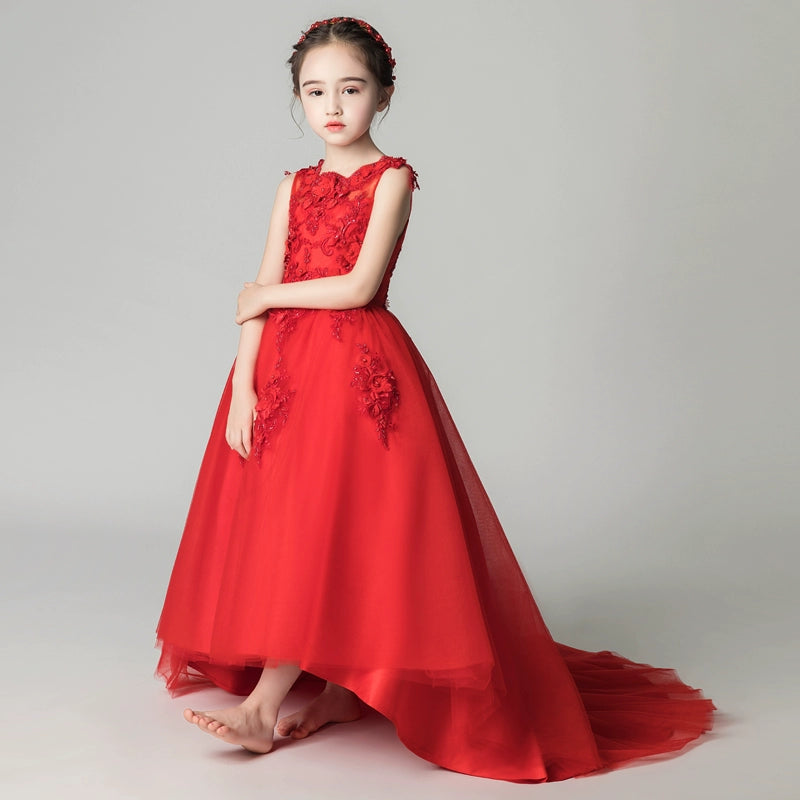 Elegant Princess Wedding Dress for Girls Piano Performance Costume
