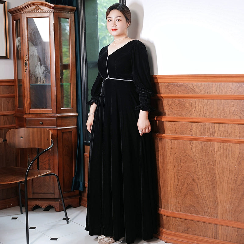 Elegant V-neck Evening Dress