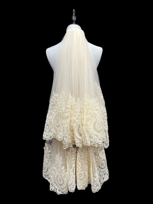 Wedding Veil Double Layer Champagne