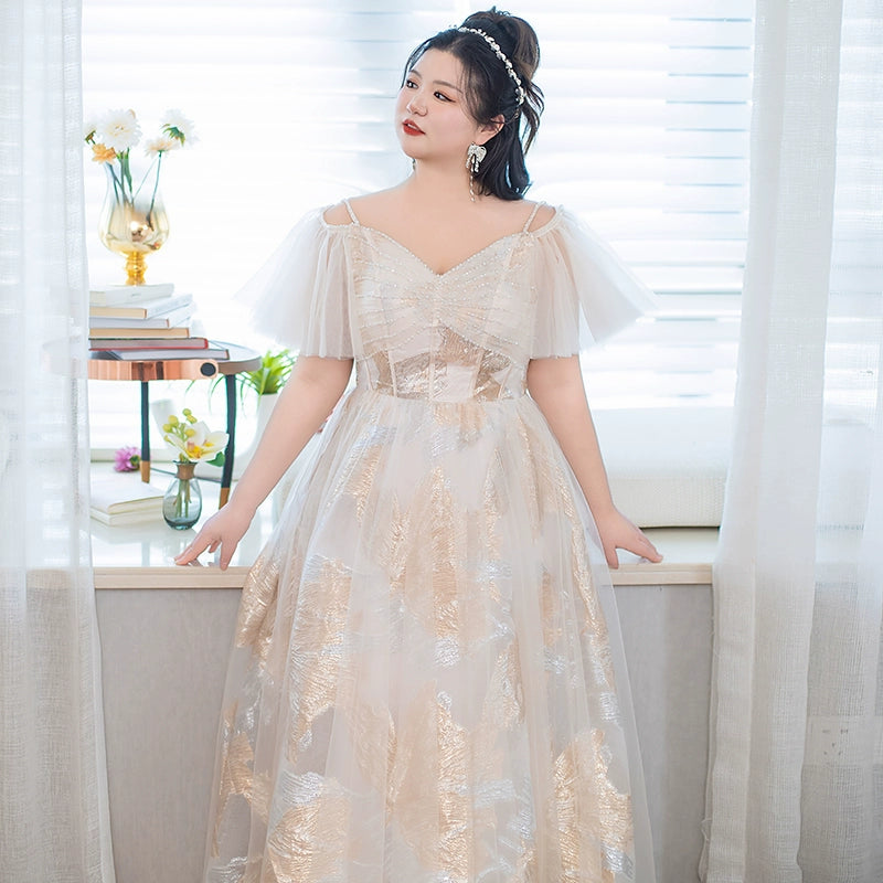 Elegant Plus Size Evening Dress with Beaded Detail