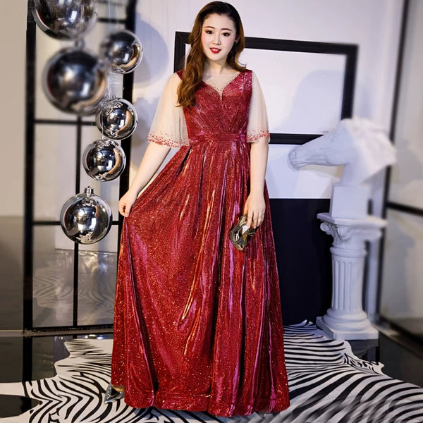 Burgundy Evening Dress