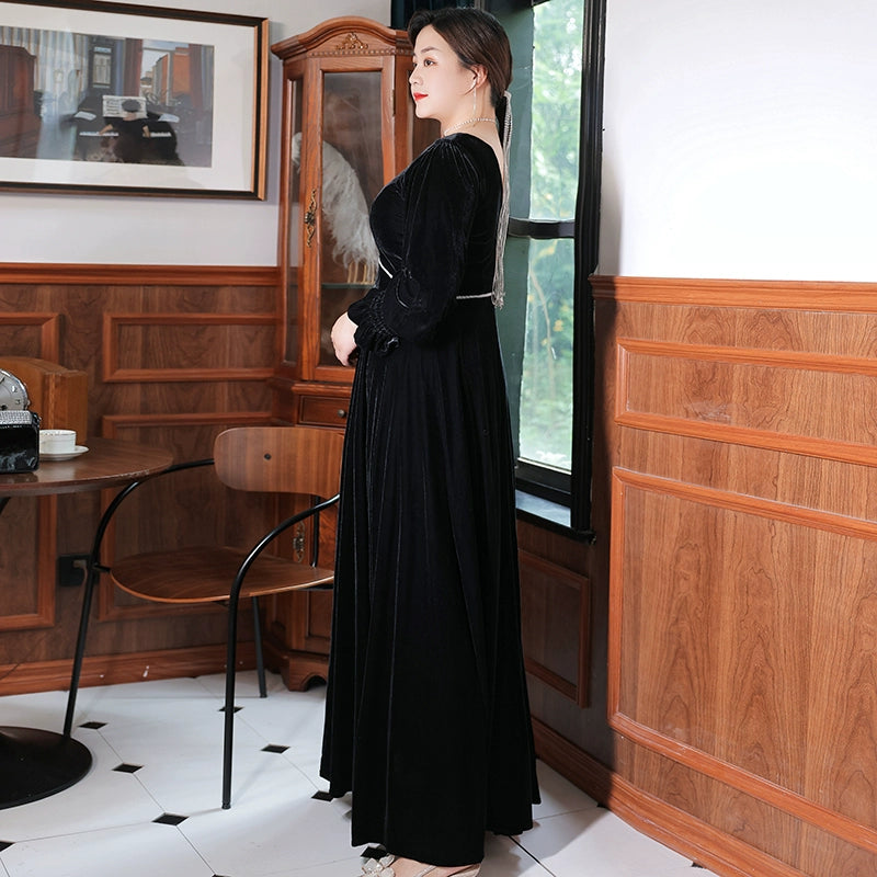 Elegant V-neck Evening Dress