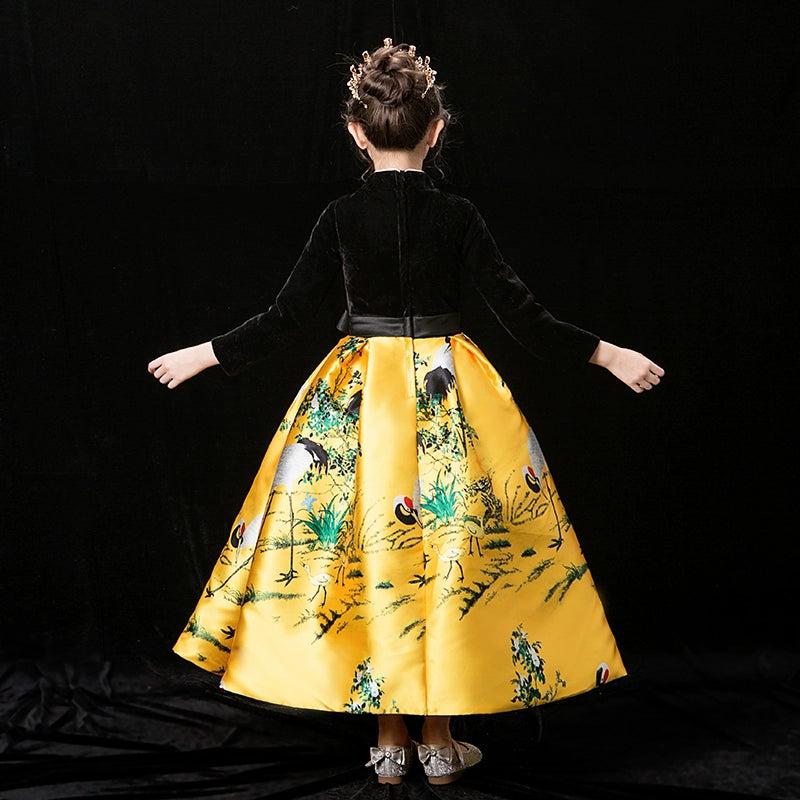 Winter Thicken Padded Chinese Style Cheongsam Hanfu for Children