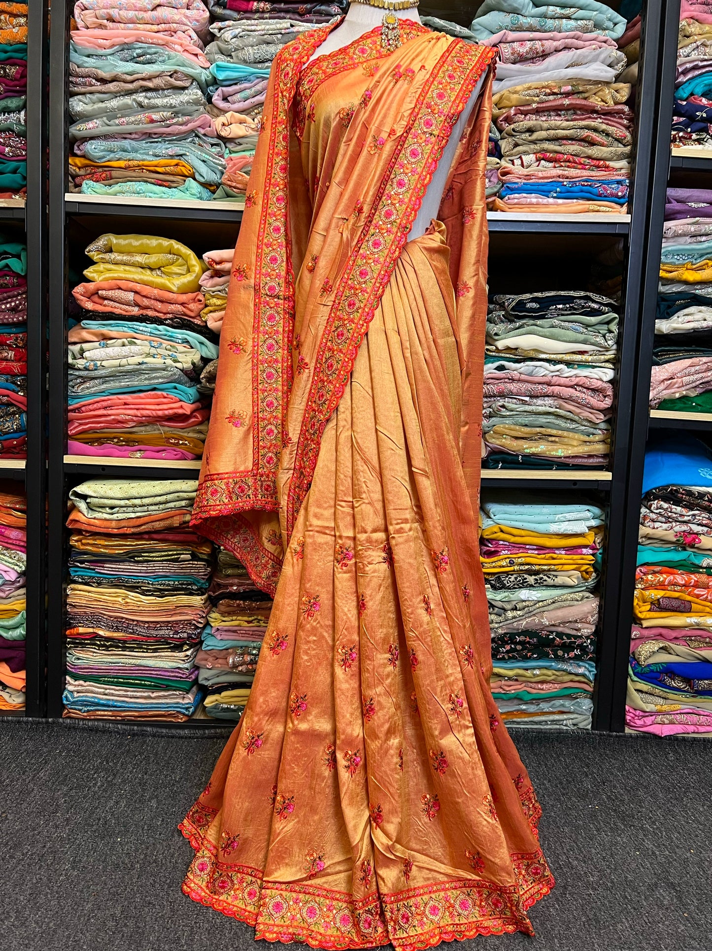 Indian Silk Beaded Saree