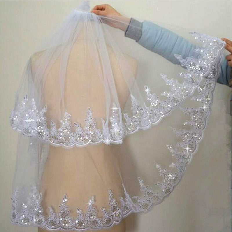 Bridal Veil Short Sequins