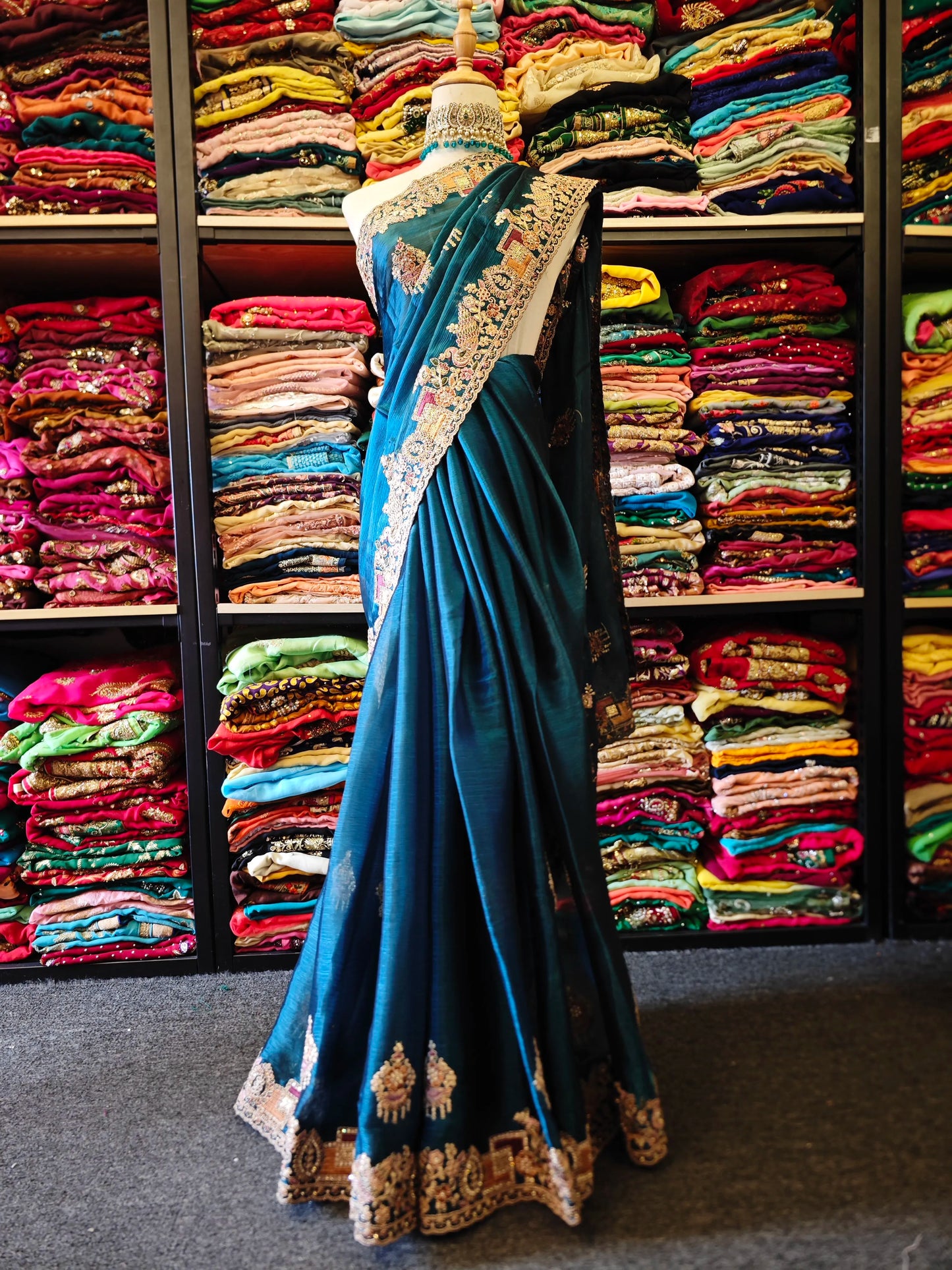Handmade Nepal Ice Blue Saree