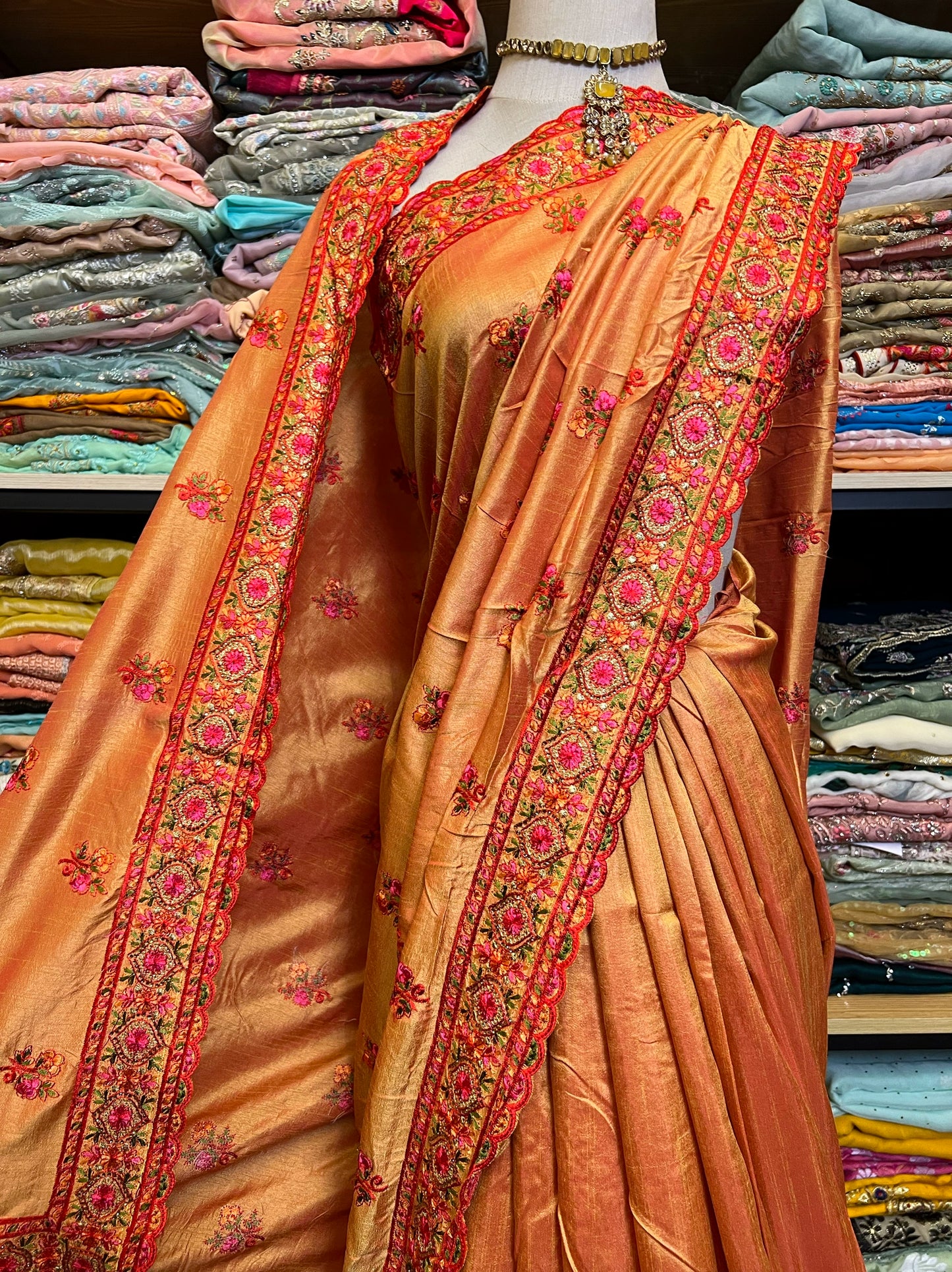 Indian Silk Beaded Saree
