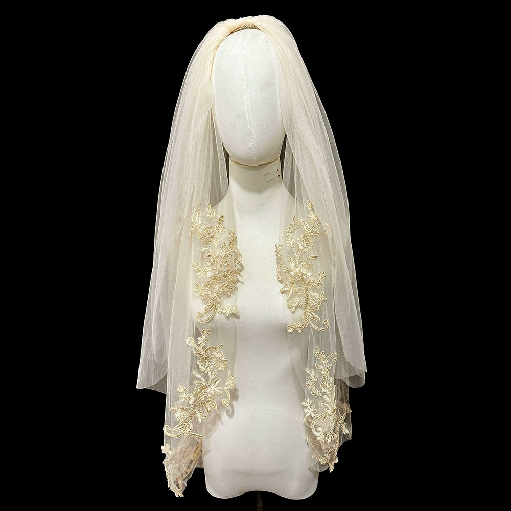 Champagne Double-Layer Bridal Veil