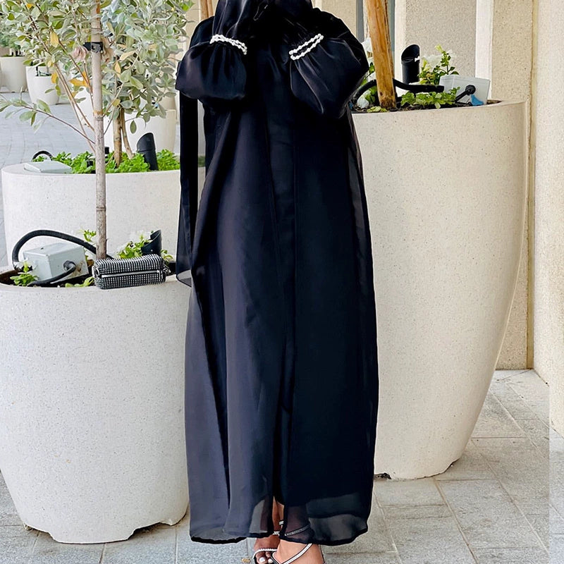Elegant Flowy Ethnic Cardigan Dress European Indian Malaysian Style Jacket
