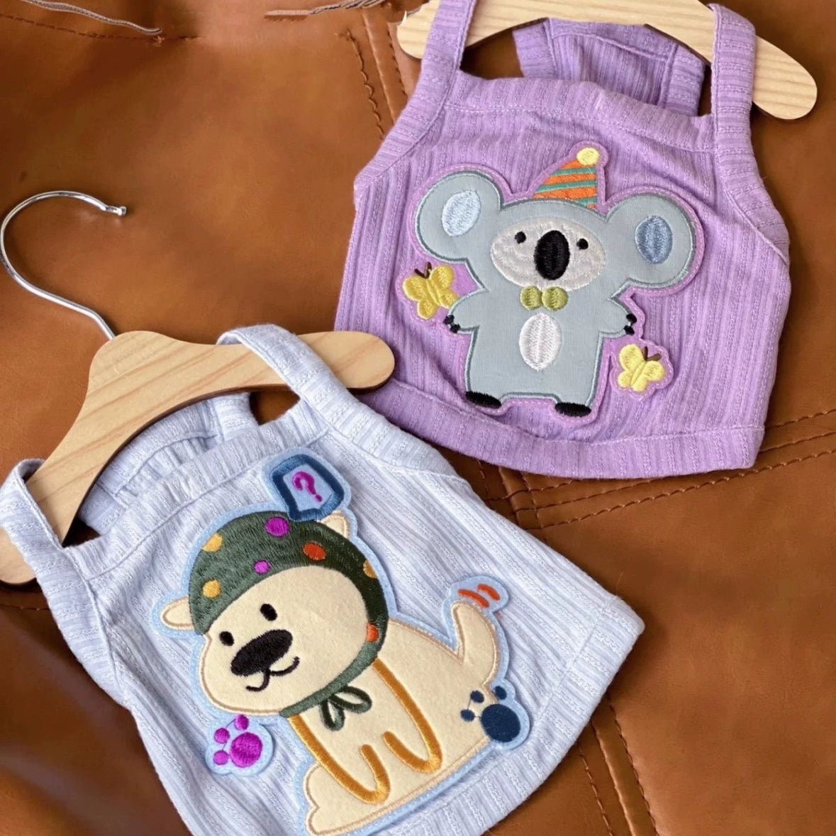 Cute Summer Teddy Pet Vest Sleeveless Anti-Fall Suspender
