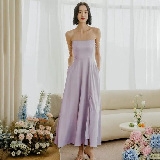 French Satin Bridesmaid Dress