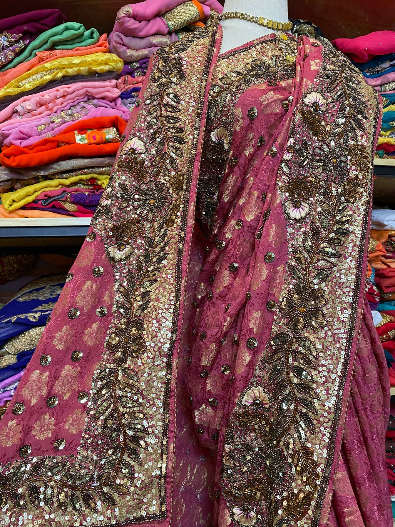 Indian Beaded Six-Mile Saree