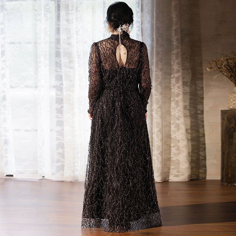 Elegant Plus Size Evening Dress Cheongsam - Classic Chinese Style