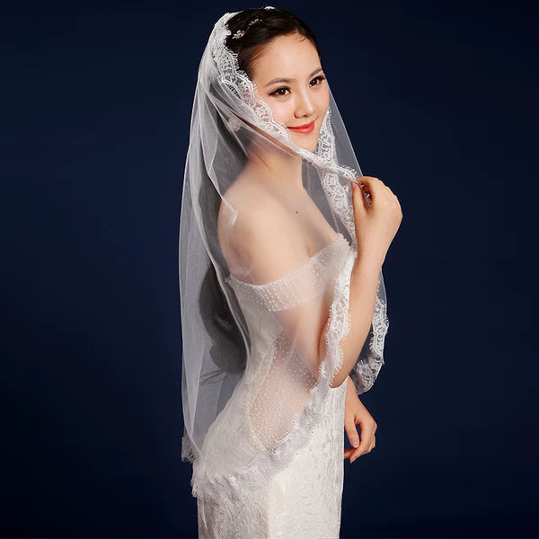 White Extra Long Bride's Veil