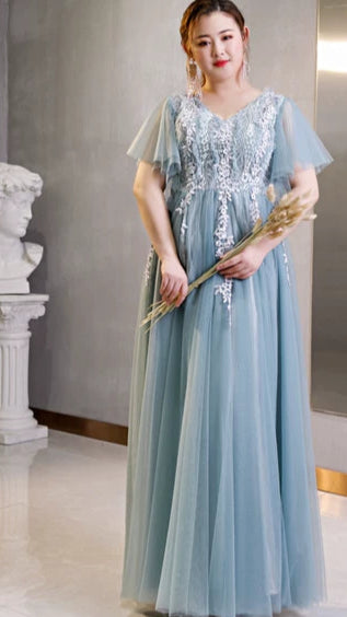V-Neck Evening Gown 3XL Fitted