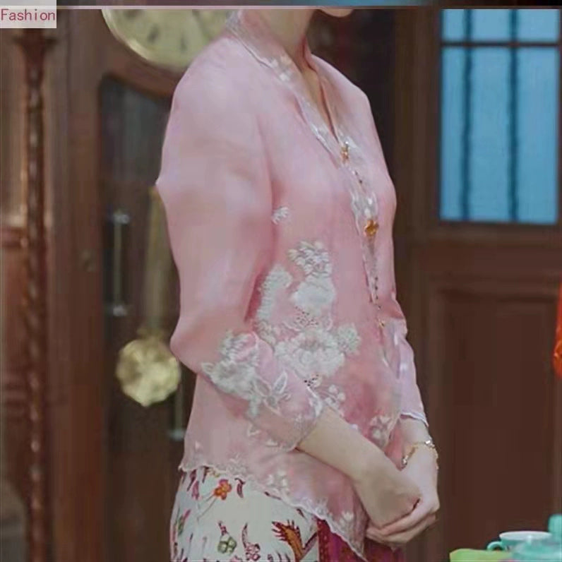 Embroidered Fitted Thin Shirt