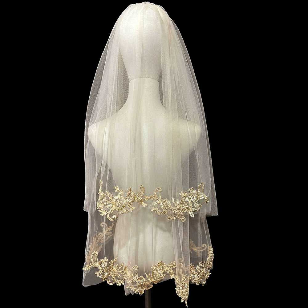 Champagne Double-Layer Bridal Veil